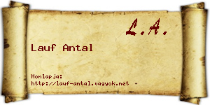 Lauf Antal névjegykártya